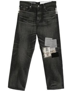 Yohji Yamamoto X Neighborhood Distressed Denim Jeans - Grey
