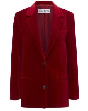 JW Anderson Jw Anderson Velvet Single-Breasted Jacket - Red