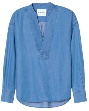 Closed Long Sleeve Shirt - Blue