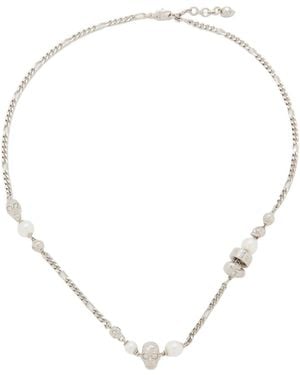 McQueen Skull Embellished Necklace - White
