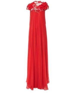 Monique Lhuillier Trapeze Embroidered Gown