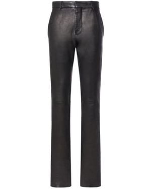 Ann Demeulemeester Shania Midrise Leather Skinny Trousers - Grey
