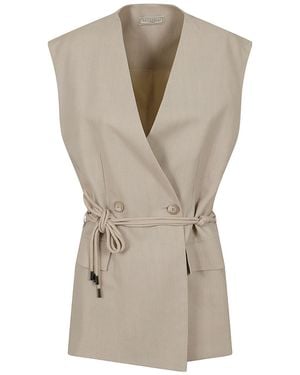 Antonelli Sleeveless Vest - Natural