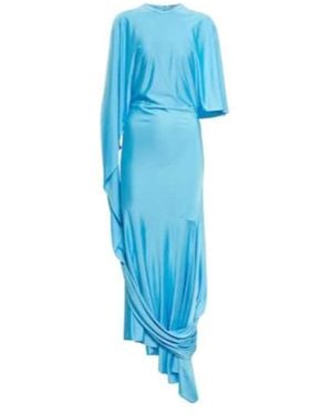 Stella McCartney Draped Asymmetric Maxi Dress - Blue