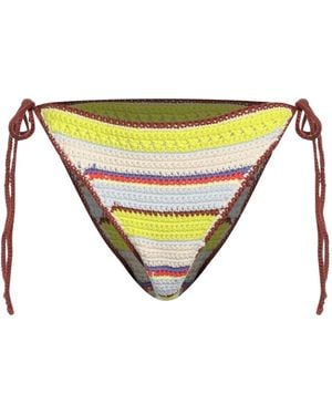 Ganni Striped Bikinis - Yellow