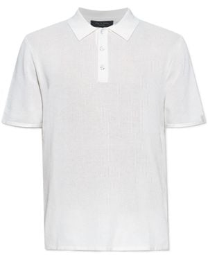 Rag & Bone Lapel Short-Sleeved Polo Shirt - White