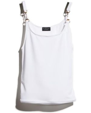 Gucci Viscose Crêpe Jersey Top With Horsebit, Size M, Ready-To-Wear - White