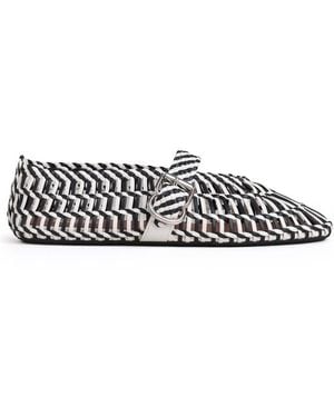 Alaïa Woven Ballet Flats - White