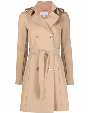 Patrizia Pepe Double-Breasted Belted Trench Coat - Natural