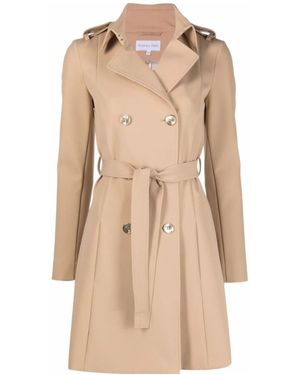 Patrizia Pepe Double-Breasted Belted Trench Coat - Natural