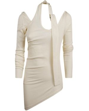 Jean Paul Gaultier Asymmetric Knitted Top - White