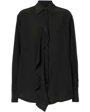 Victoria Beckham Ruffled Silk Blouse - Black