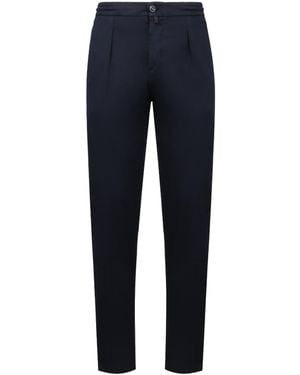 Kiton Pleated Casual Pants - Blue