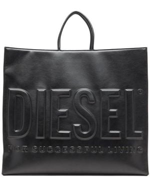 DIESEL Dsl 3D Shopper Ew X Embossed Tote Bag - Black