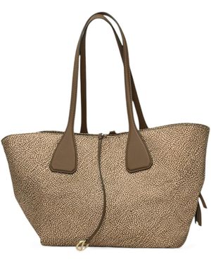 Borbonese Medium Printed Shoulder Bag - Natural