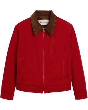 Ami Paris Zip-Up Padded Jacket - Red