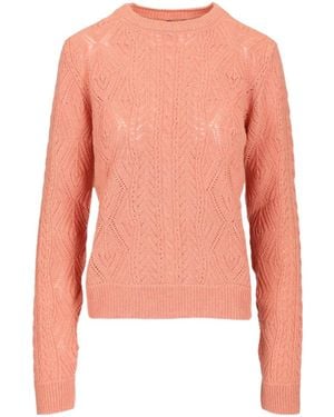 Etro Long-Sleeved Crewneck Knitted Jumper - Pink