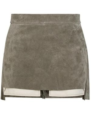Rick Owens Suede Mini Skirt - Gray
