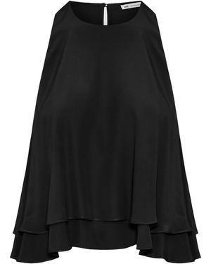 Ami Paris Crewneck Ruffled Top - Black