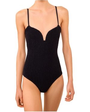 Ulla Johnson Biarritz Smocked Swimsuit - Black