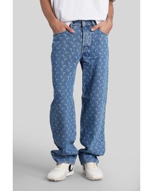 Marine Serre Baggy Jeans - Blue