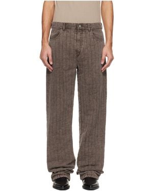 Mugler Quilted Twill Casual Trousers - Brown