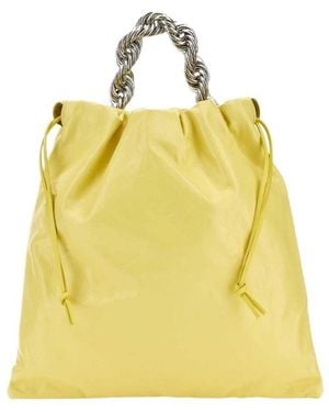 Jil Sander Crease Effect Tote Bag - Yellow