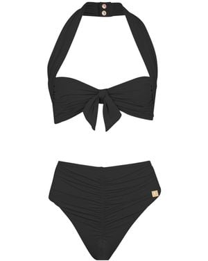 Balmain Plain Two Piece Swimsuit - Black