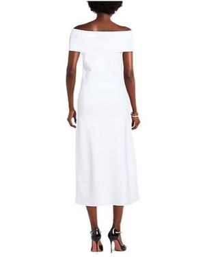 Max Mara Off-Shoulder Short-Sleeve Dress - White