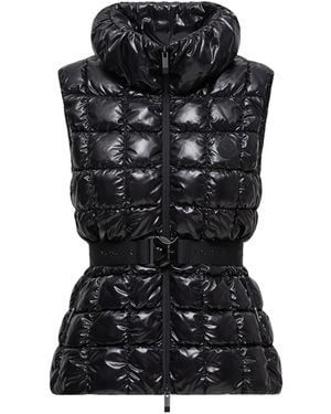 Moncler Emilion Square-Quilted Down Vest - Black