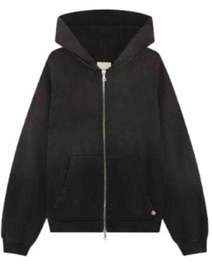 Arte' Sunfade Zip-Up Hoodie - Black