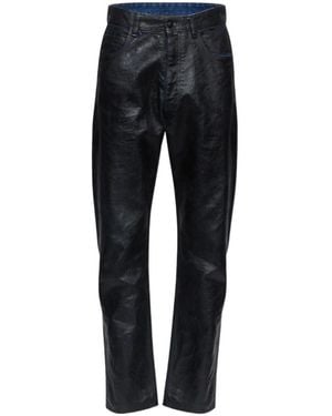 MM6 by Maison Margiela Waxed-Effect Straight-Leg Jeans - Black