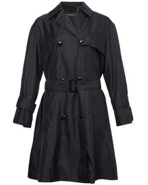 Emporio Armani Double Breasted Coat - Black