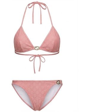 Gucci Gg Stretch Jersey Bikini - Pink
