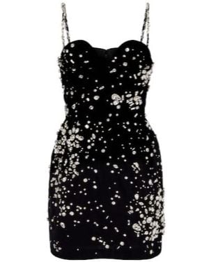 Oscar de la Renta Crystal-Embellished Minidress - Black