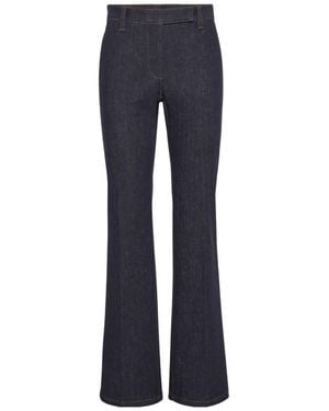 Brunello Cucinelli High-Waisted Flared Trousers - Blue