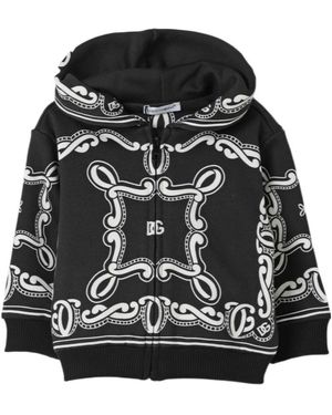 Dolce & Gabbana Bandana-Print Hoodie - Black