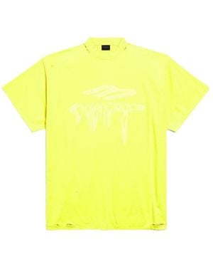 Balenciaga 3B Liquefied Oversized T-Shirt - Yellow