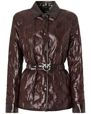 Pinko Quilted Belted Jacket - Brown