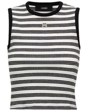 Amiri Ma Striped Sleeveless Top - Black