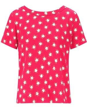 Laura Urbinati Camellia-Print Short-Sleeve T-Shirt - Pink