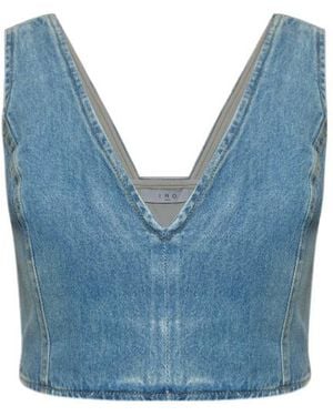 IRO V-Neck Denim Top - Blue