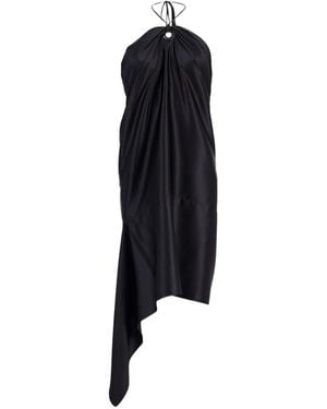 Ferragamo Ferragamo Halterneck Asymmetric Satin Dress - Black
