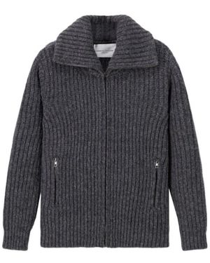 Roberto Collina Ribbed Zip-Up Cardigan - Grey