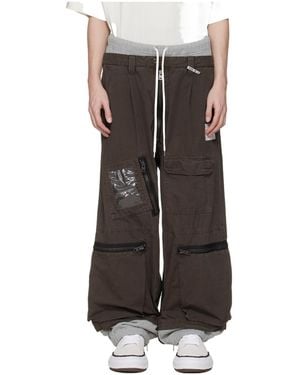Maison Mihara Yasuhiro Drawstring Cargo Casual Trousers - Brown