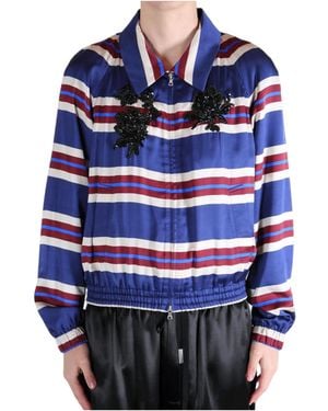 Dries Van Noten Long-Sleeved Zip-Up Casual Jacket - Blue