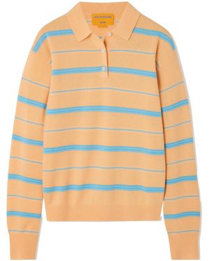 Guest In Residence Striped Polo Shirt - Yellow
