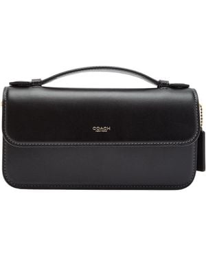 COACH Leather Top Handle Bag - Black