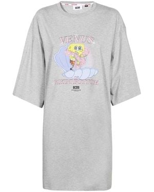 Gcds X Spongebob Printed Crewneck T-Shirt Dress - Grey