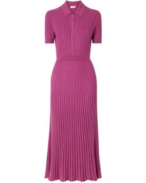 Gabriela Hearst Short Sleeve Dress - Purple